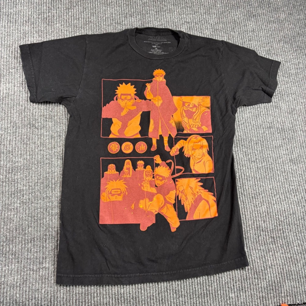 Naruto Shippuden Shirt Mens M Pain's Assault Arc Black Viz Media Anime
